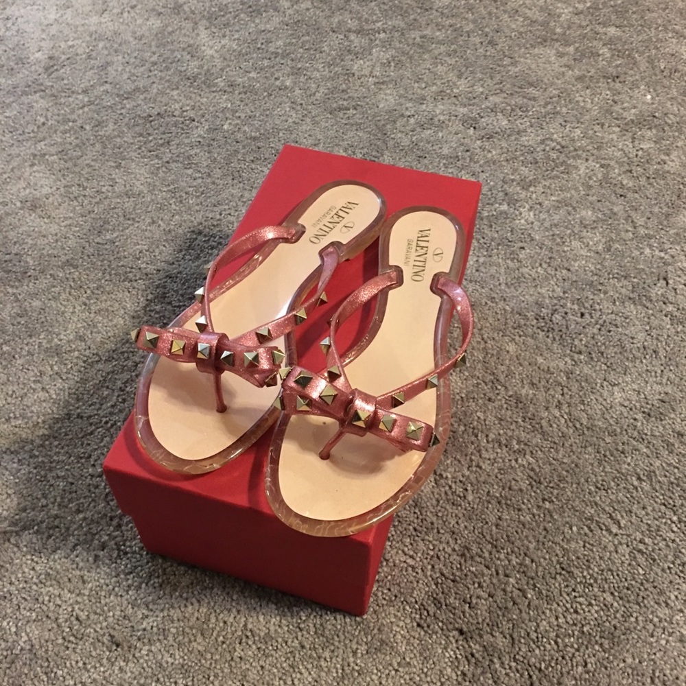 Valentino PVC Thong Pastel Pink size 39